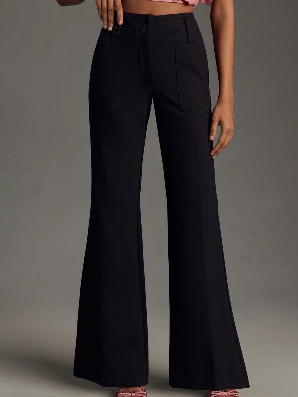 Anthropologie Maeve The Naomi Wide Leg Black Pants US 16 - Picture 2 of 6